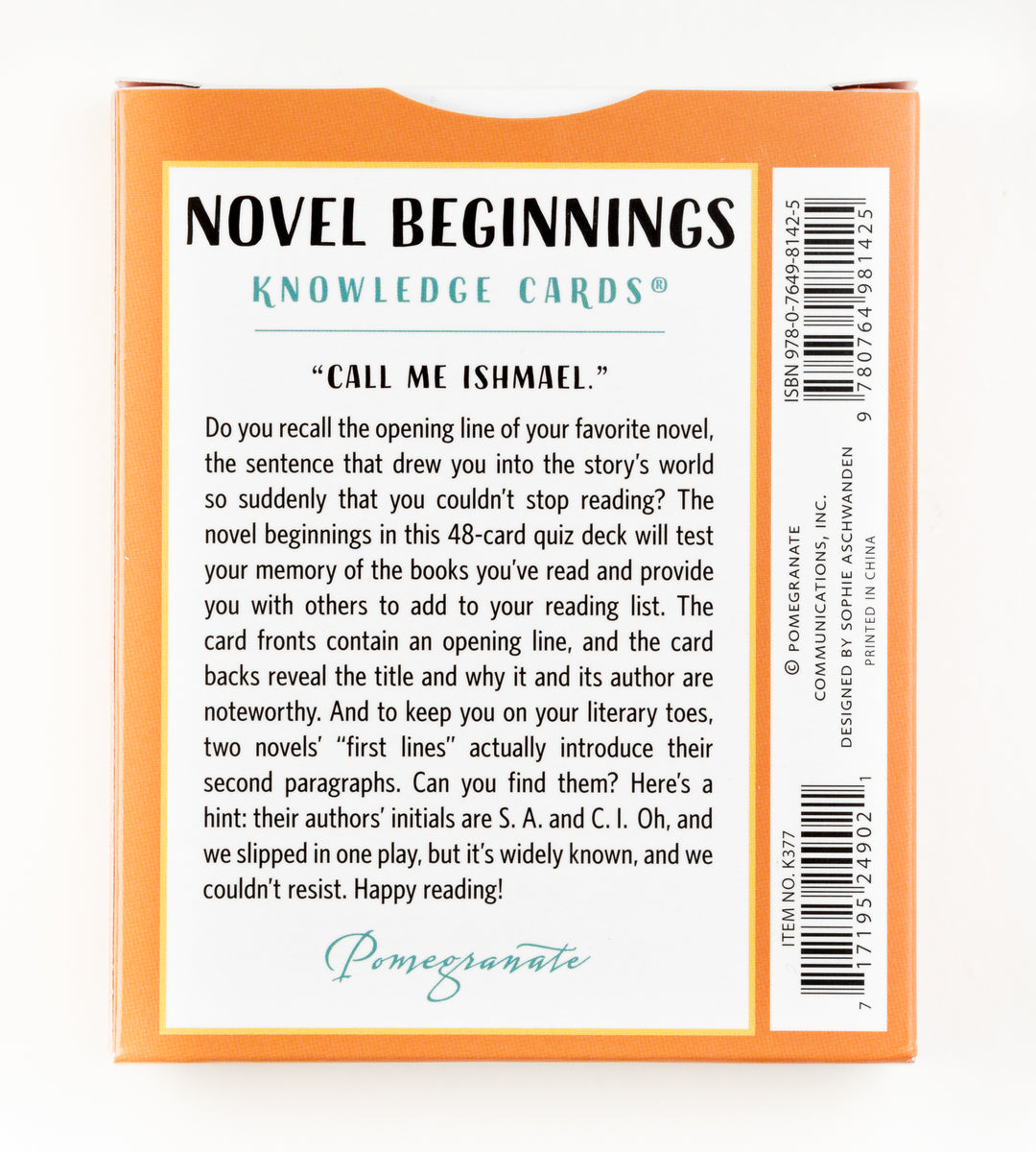 Novel Beginnings: A Quiz Deck of Opening Lines Knowledge Cards — Pomegranate