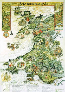 Mabinogion Map of Wales poster by Margaret Jones