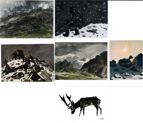 'Landscapes' Cardiau Nadolig gan Kyffin Williams