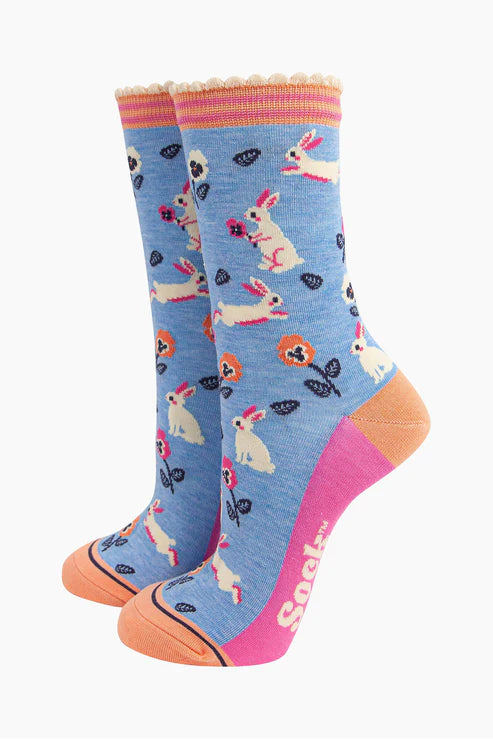 'Bunnies & Flowers' Women's Socks