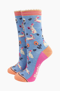 'Bunnies & Flowers' Women's Socks
