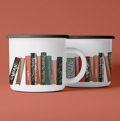 Ceramic Mug - 'Welsh Christmas books'