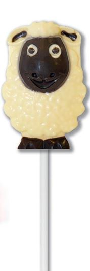 Lolipop siocled addurnedig 'Dolly the Sheep'
