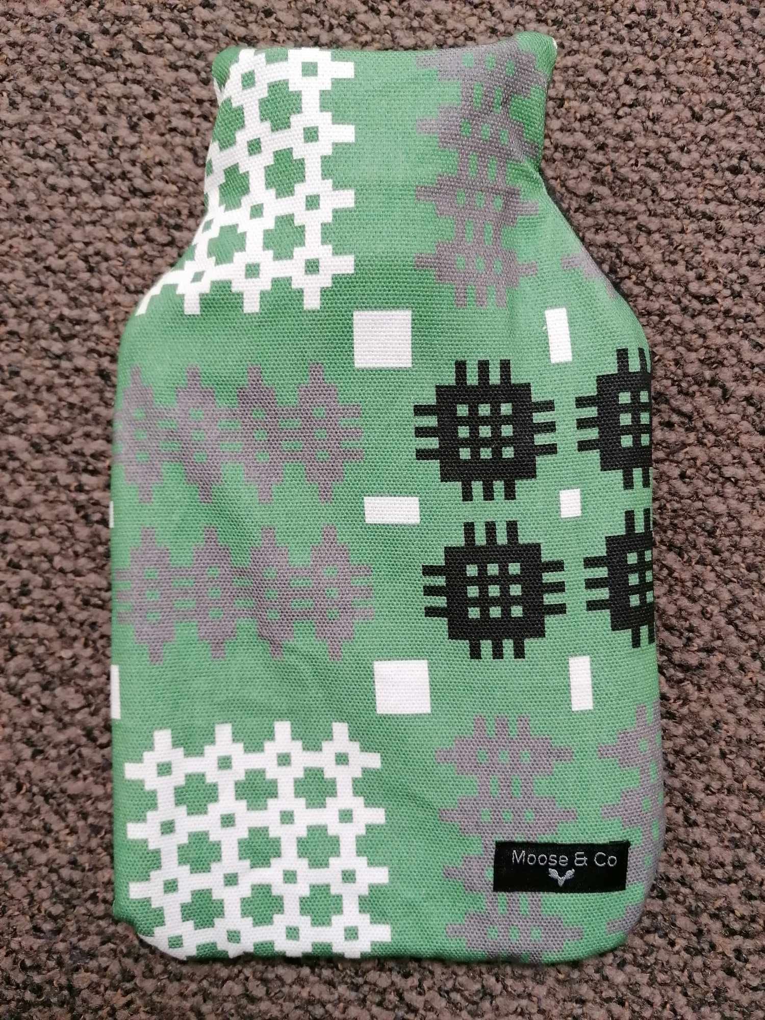 'Welsh tapestry' print hot water bottle - Green