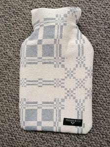 'Grey/White' print design hot water bottle