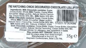 Lolipop siocled addurnedig 'Hatching Chick'