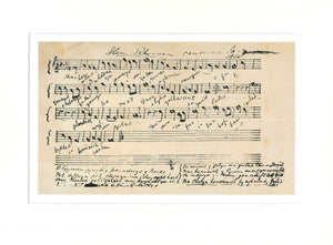'Llawysgrif yr Anthem Genedlaethol, 1856' - Print mewn mownt