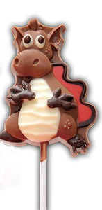 Lolipop siocled addurnedig 'Jones the Dragon'