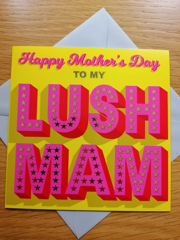 Sul y Mamau (Mother's Day) greetings card - 'Lush Mam' Design