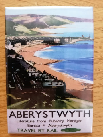 Retro 'Aberystwyth Seafront' Magnet