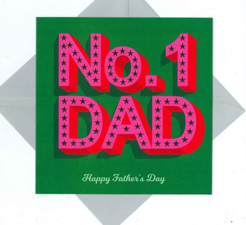Father's Day greetings card - 'No. 1 Dad' Design