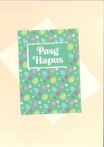 Easter Greetings card - 'Green Easter Eggs' Design