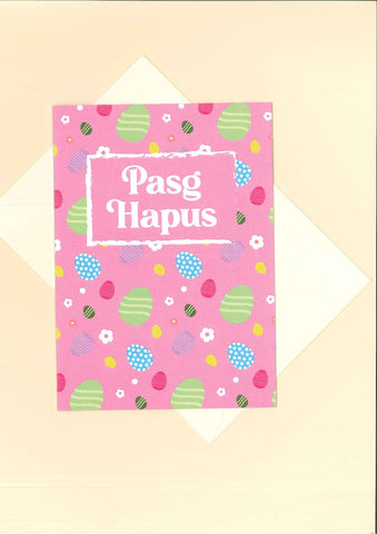 Easter Greetings card - 'Pink Easter Eggs' Design