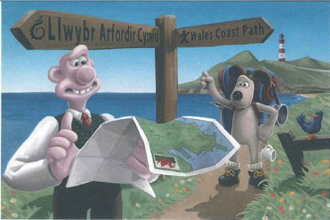 Postcard - Wallace and Gromit's grand day out... on the Wales Coast Path