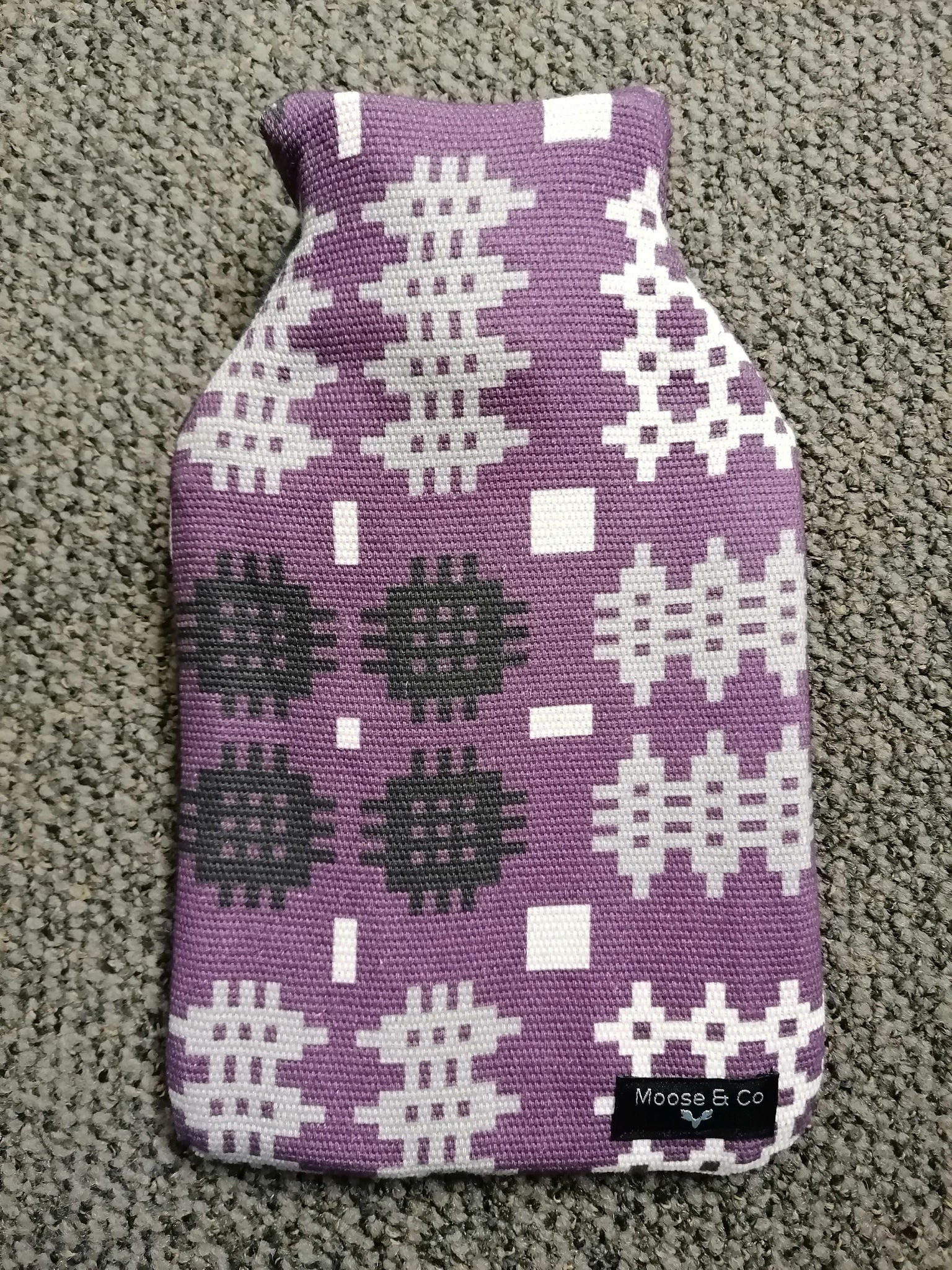 'Welsh tapestry' print hot water bottle - Purple