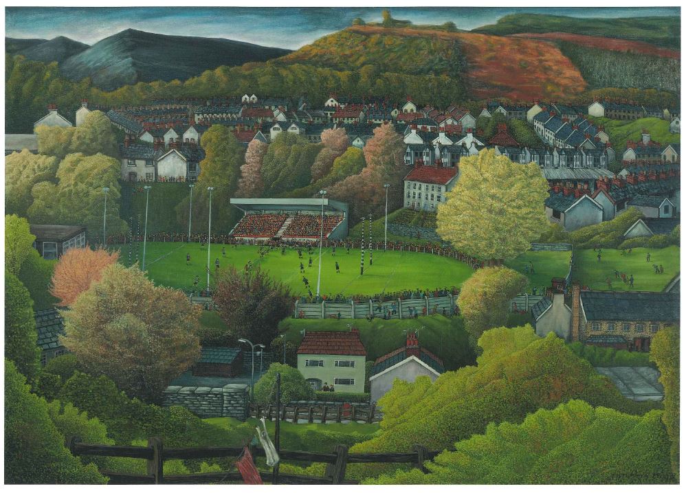 'The Rugby Match' - print heb fownt gan Ronald Herbert John Lawrence