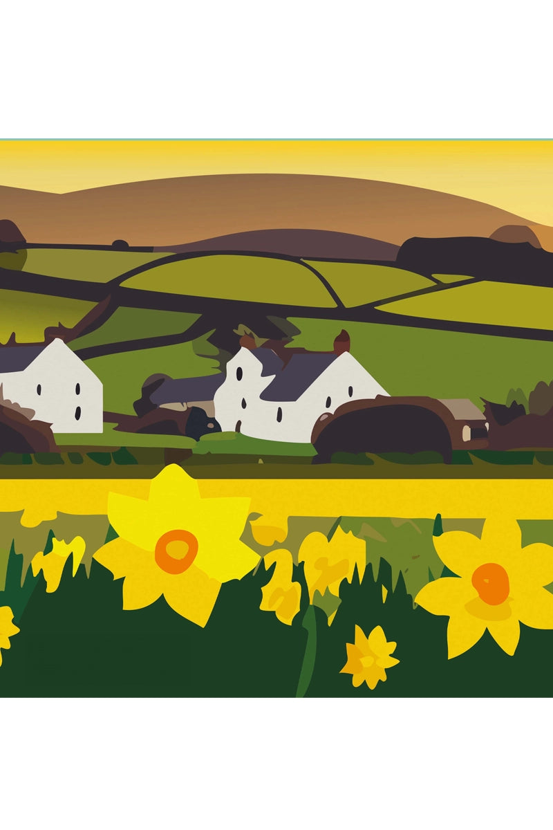 Cerdyn Cyfarch Unigol - 'Cennin Pedr y Gwanwyn'