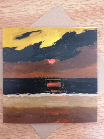 Greetings Card 'Sunset over Anglesey' by Sir Kyffin Williams