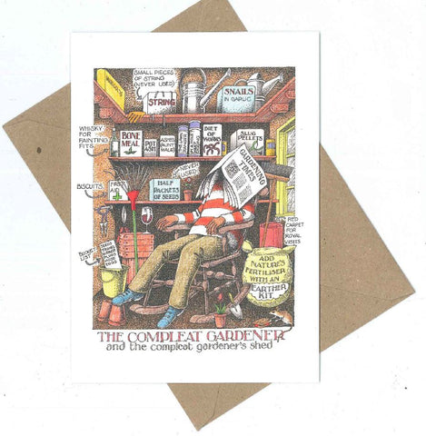 Individual Greetings card - 'The Compleat Gardener' by Simon Drew