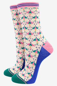 'Umbrella & Rain' Women's Socks