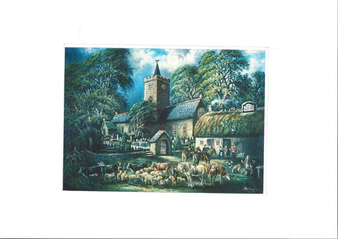 Greetings Card - Church and Inn, Llanbadarn Fawr
