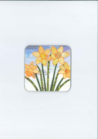 Cork-backed Coaster 'Daffodils' by Josie Russell