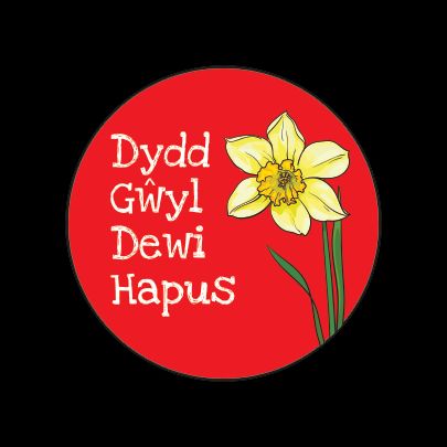 'Dydd Gŵyl Dewi Hapus' (Daffodil) - Button Badge