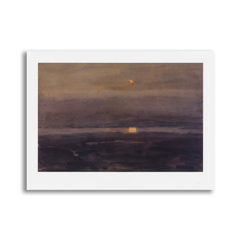 Kyffin Williams - Unmounted Print - Sunset, Llangwyfan|Kyffin Williams - Print heb eu mowntio - Sunset Llangwyfan - National Library of Wales Online Shop / Siop Arlein Llyfrgell Genedlaethol Cymru