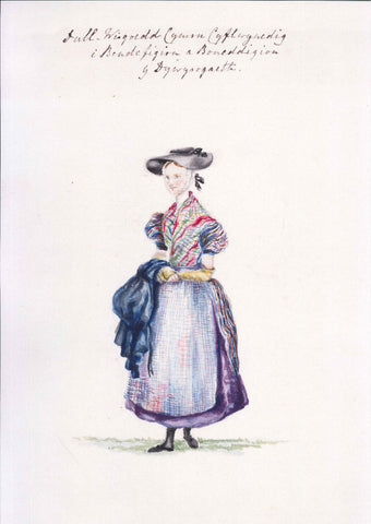 'Lady Llanover:  Cambrian Costumes No. 7' - Unmounted Print