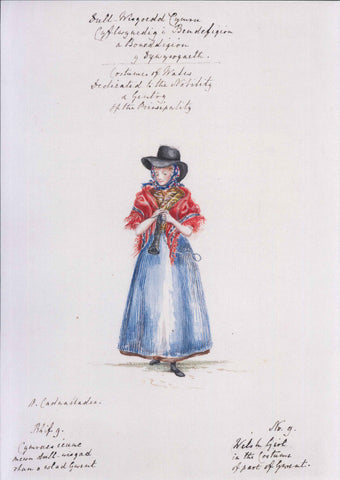 'Lady Llanover:  Cambrian Costumes No. 9' - Unmounted Print
