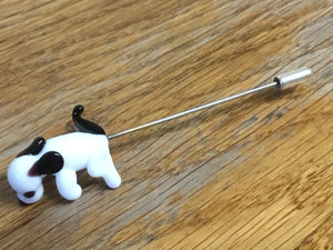 Handmade Glass Lapel Pin - 'Dog'