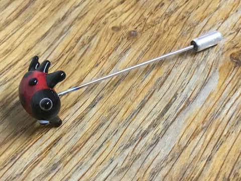 Handmade Glass Lapel Pin - 'Ladybird'