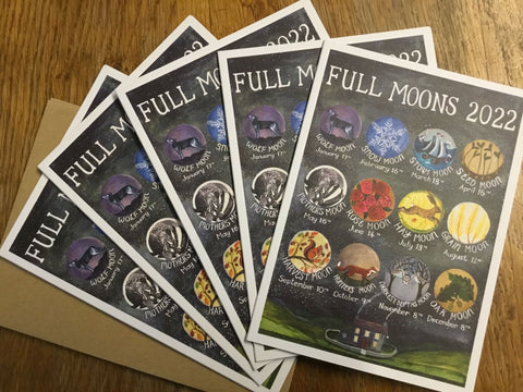 'Full Moons 2022' Greeting Cards by Lizzie Spikes