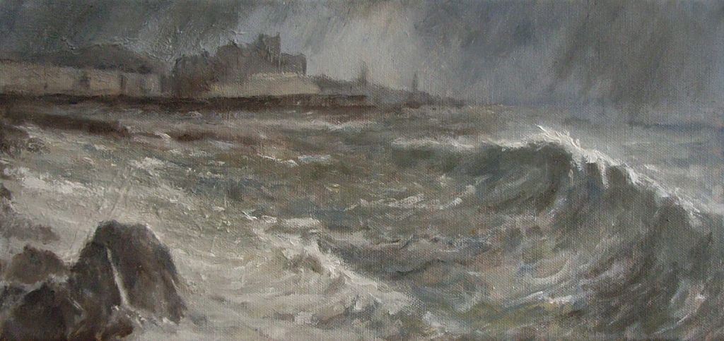 Greetings Card by Averil Rees 'Stormy Weather Aberystwyth'