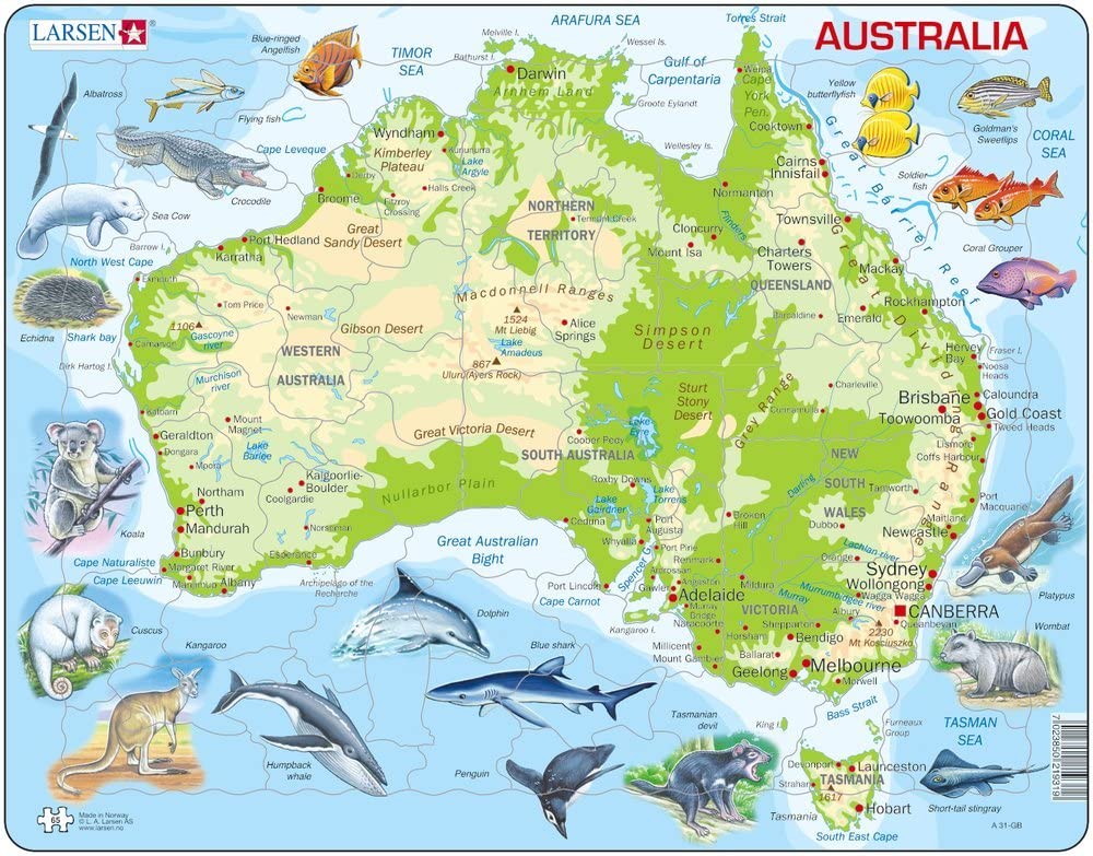 Map of Australia - Jigsaw Puzzle