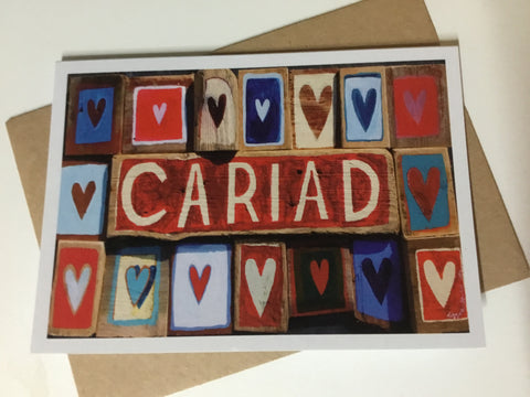 Individual Card 'Cariad' by Lizzie Spikes