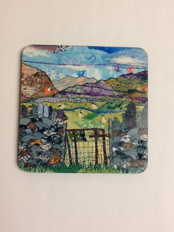 Cork-backed coaster 'Colours of Snowdonia' by Josie Russell