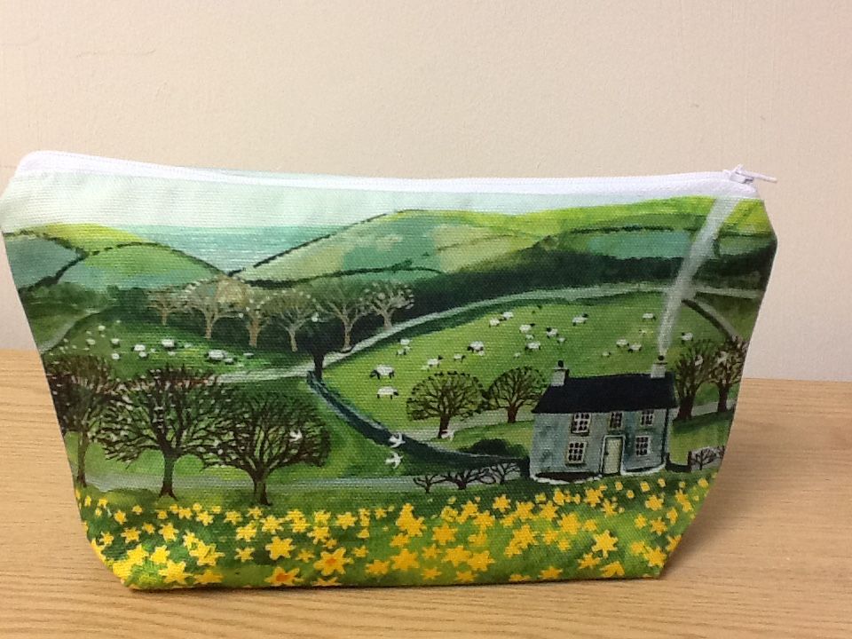 Canvas zipped bag 'Daffodil Field' by Lizzie Spikes