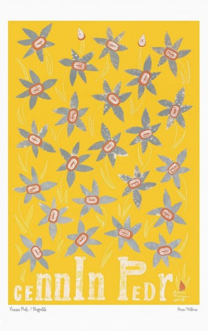 'Cennin Pedr' (Daffodils) Tea Towel by Diana Williams