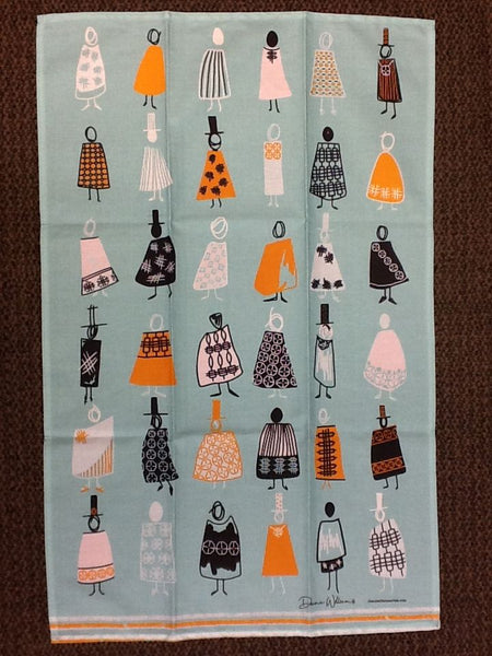 'Patterned Welsh Ladies' Tea Towel by Diana Williams