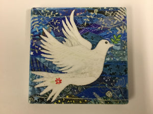 Ceramic coaster 'The Dove' by Josie Russell