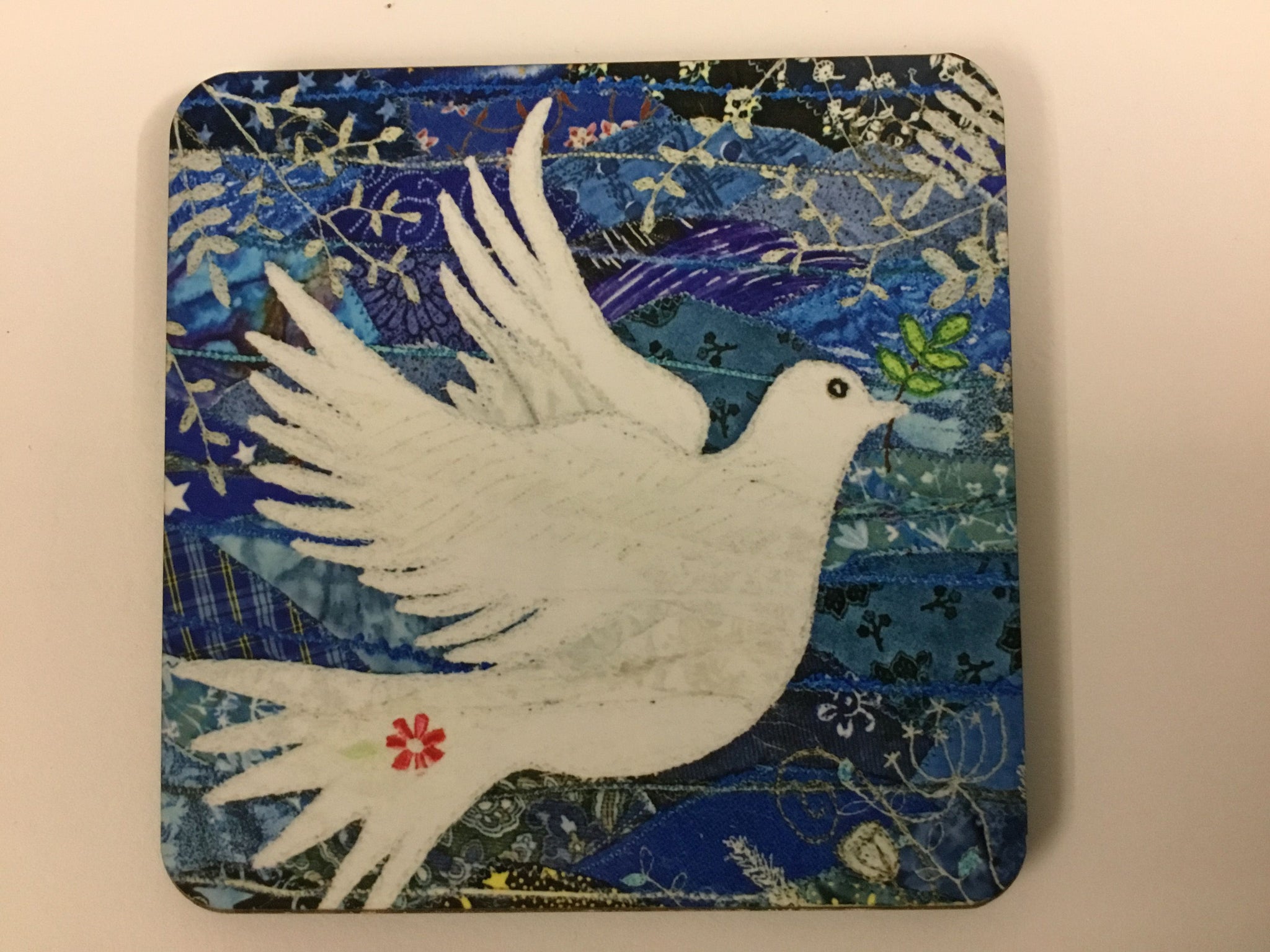 Cork-backed coaster 'The Dove' by Josie Russell