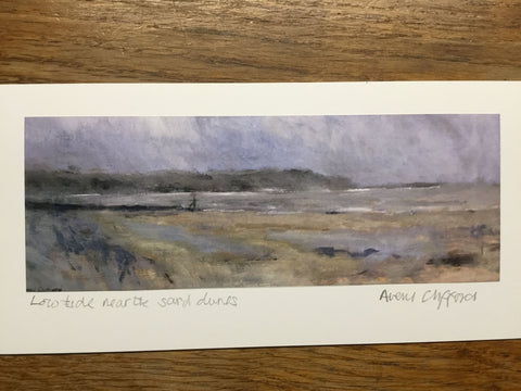 Greetings Card by Averil Rees 'Low tide near the sand dunes'