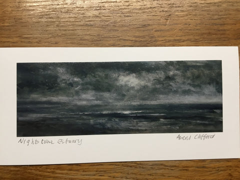 Greetings Card by Averil Rees 'Night time Estuary'