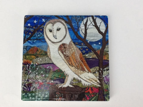 Ceramic coaster 'Barn Owl' by Josie Russell