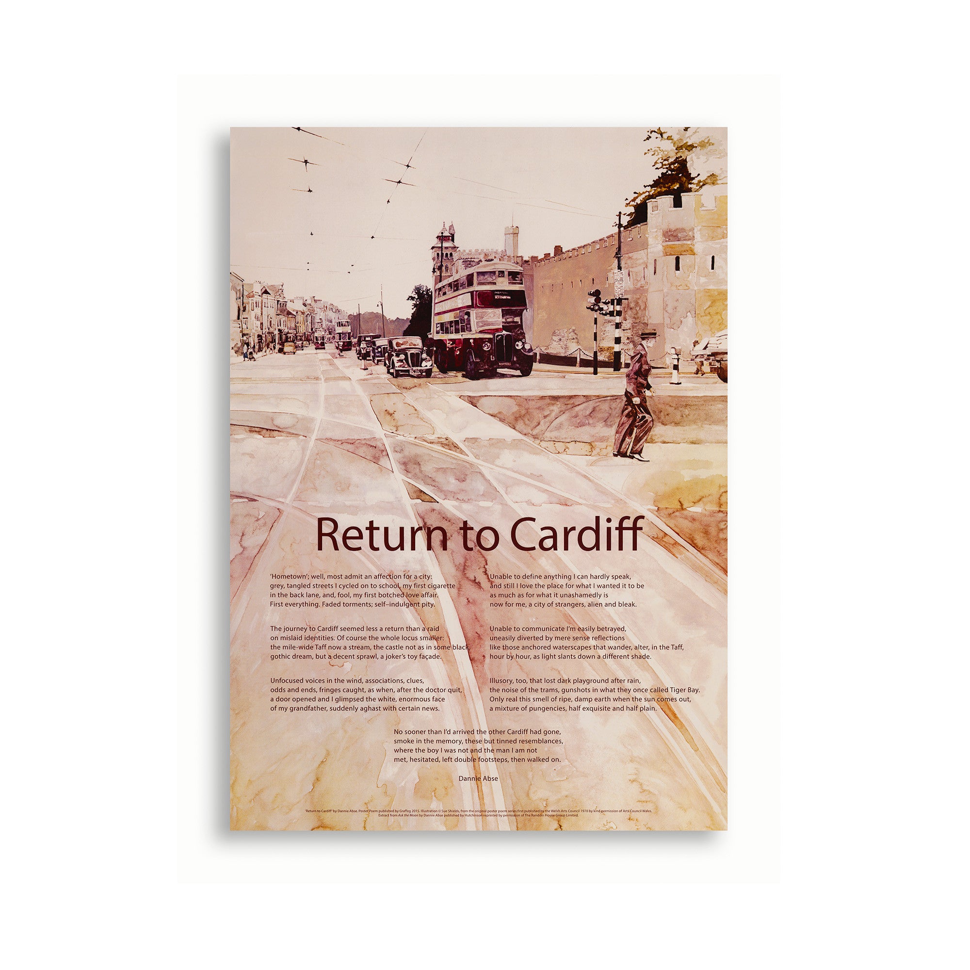 Return to Cardiff, Dannie Abse - Poster|Return to Cardiff, Dannie Abse - Poster - National Library of Wales Online Shop / Siop Arlein Llyfrgell Genedlaethol Cymru