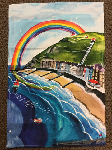 'Aberystwyth Rainbow' tea towel by Lizzie Spikes