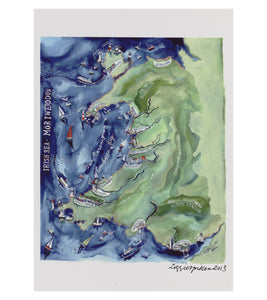 'Wales Map' Unmounted A3 print by Lizzie Spikes