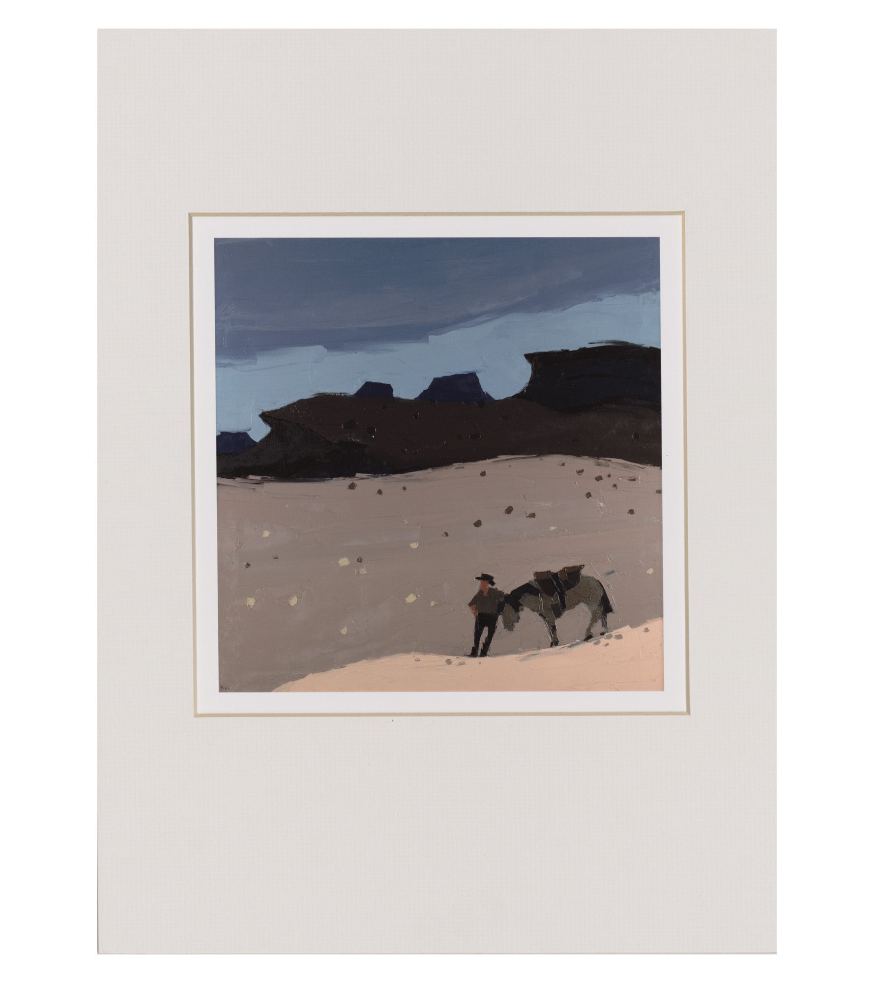 Man and Horse in Desert - Sir Kyffin Williams Print