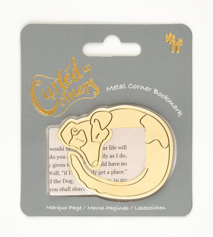 'Curled-up Corners' metal bookmark (sleeping dog)